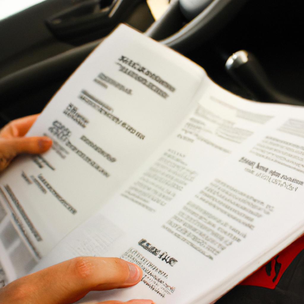 Person reading car rental policies